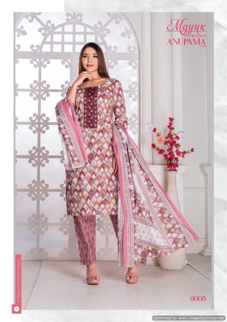 Mayur Anupama Vol 6 Lawn Cotton Wholesale Salwar Suit Catalog — Wholesale Salwar Suits, Mayur Dress wholesale from Surat — view 9